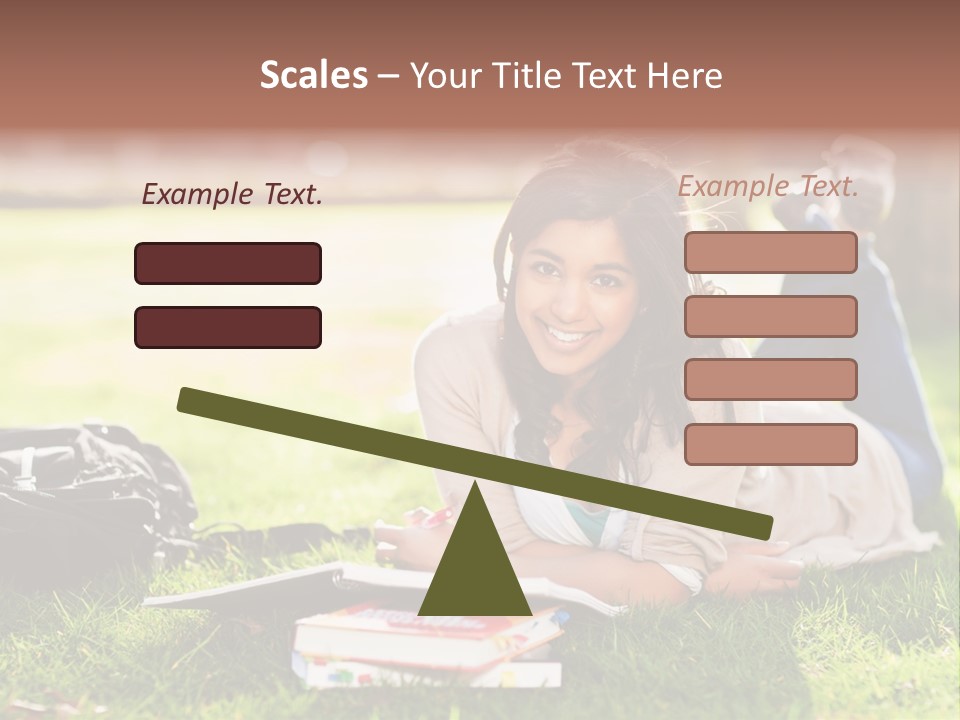 Caucasian Reading Cute PowerPoint Template