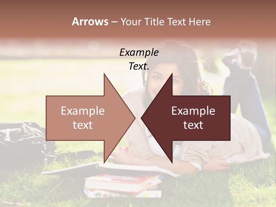 Caucasian Reading Cute PowerPoint Template