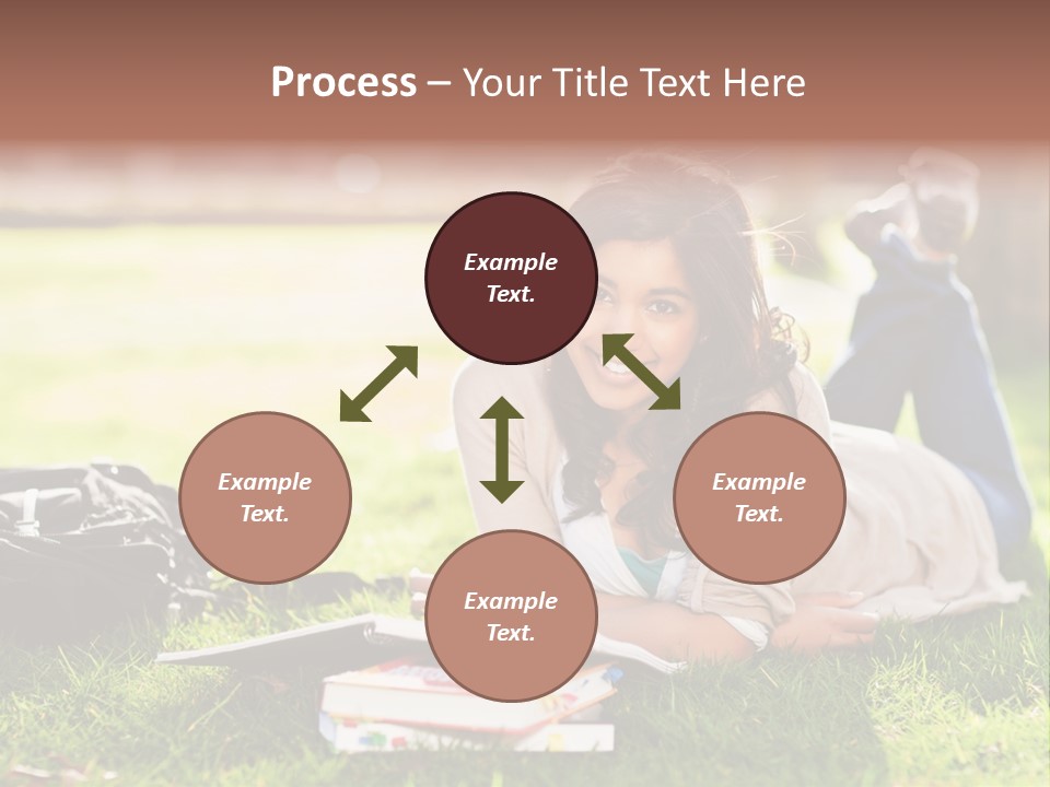 Caucasian Reading Cute PowerPoint Template