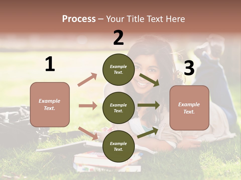 Caucasian Reading Cute PowerPoint Template
