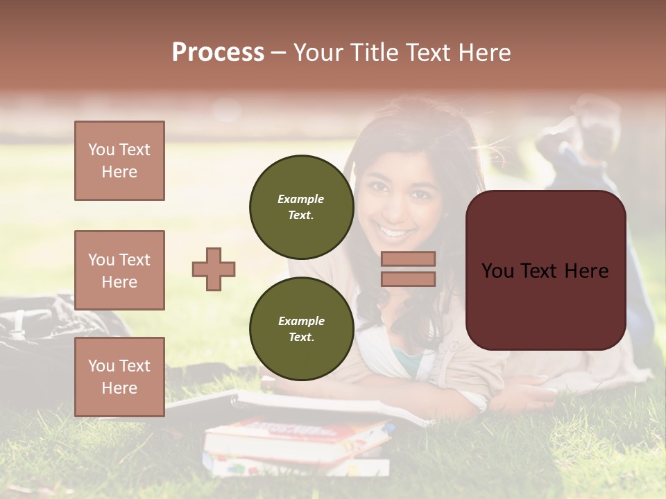 Caucasian Reading Cute PowerPoint Template
