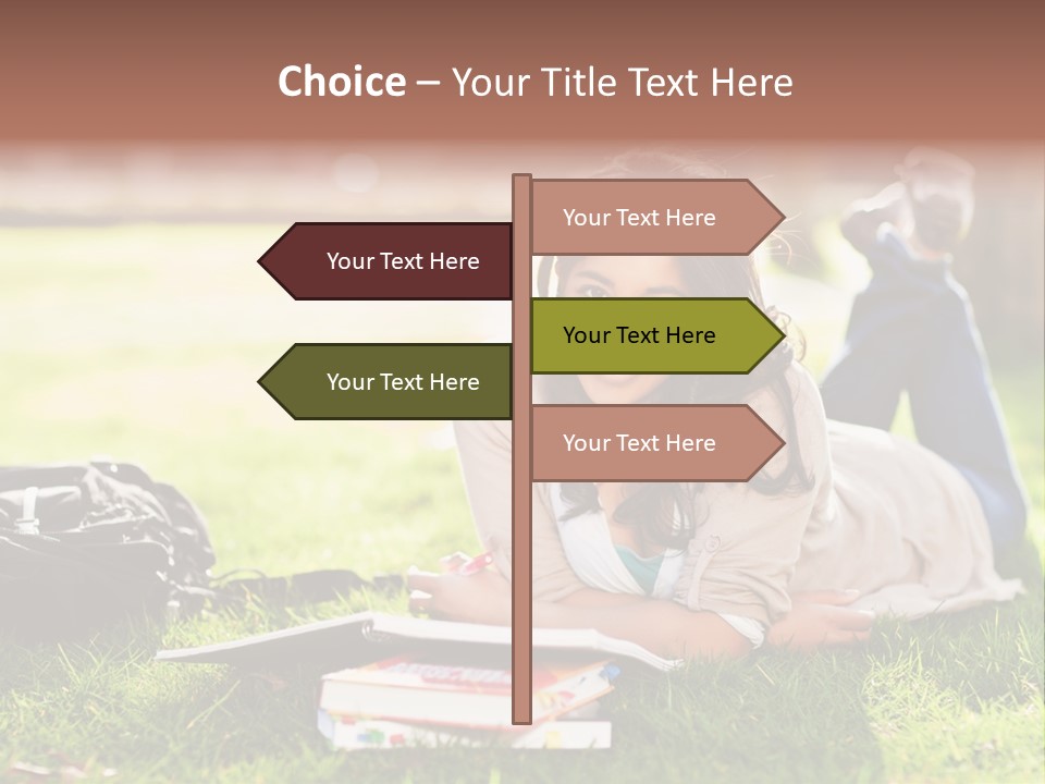 Caucasian Reading Cute PowerPoint Template