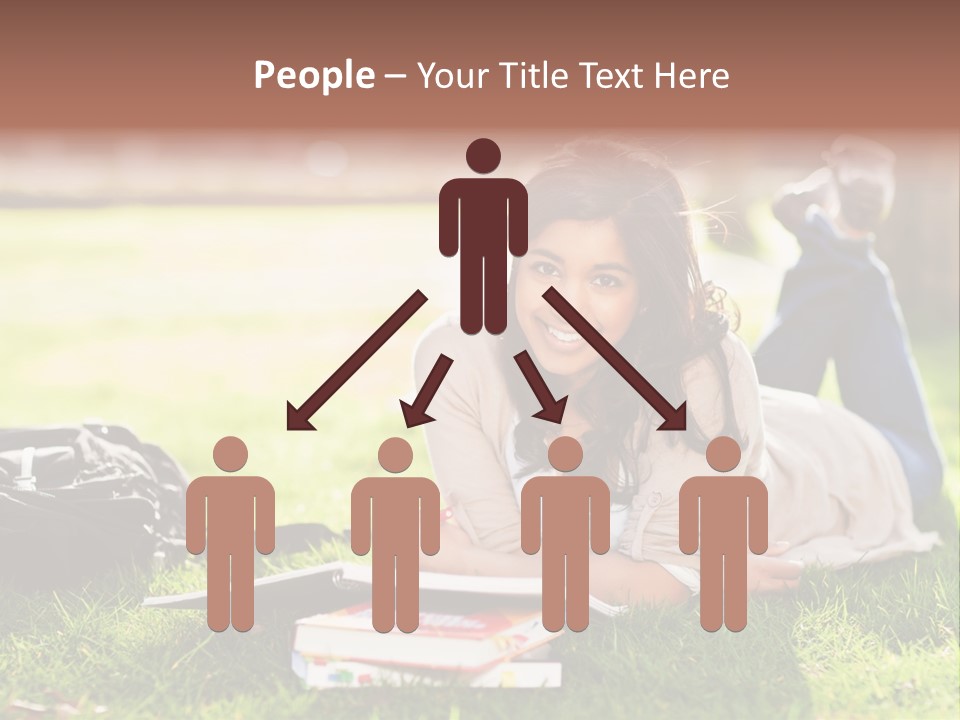 Caucasian Reading Cute PowerPoint Template