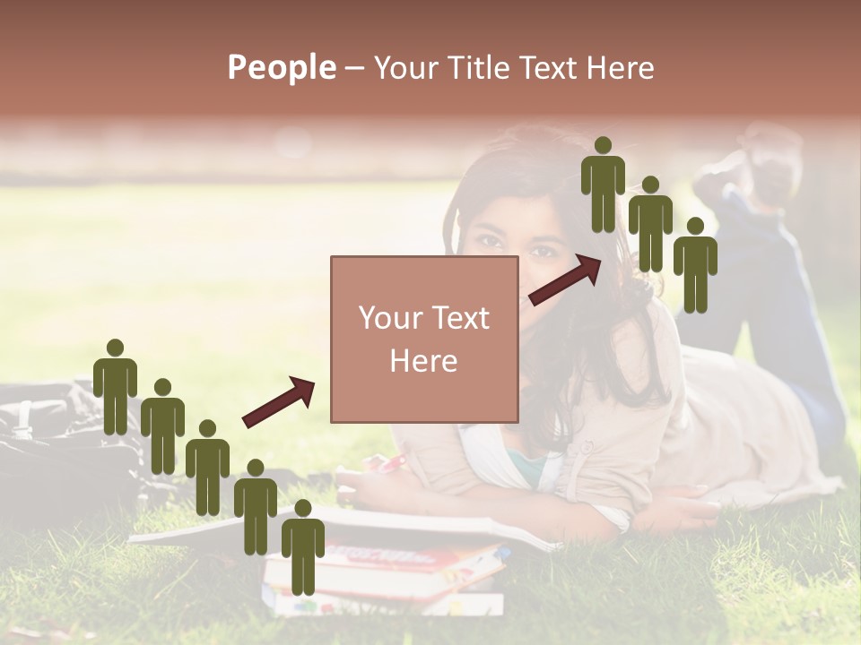 Caucasian Reading Cute PowerPoint Template