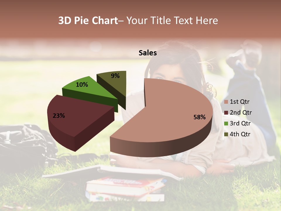 Caucasian Reading Cute PowerPoint Template