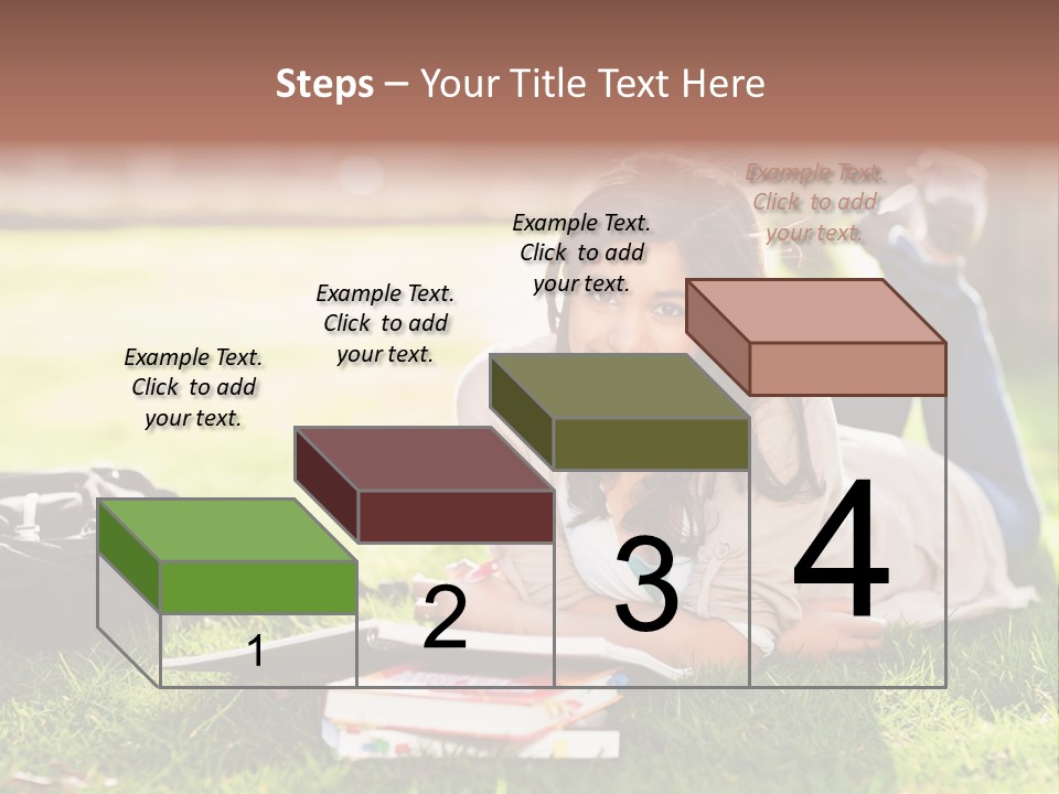 Caucasian Reading Cute PowerPoint Template