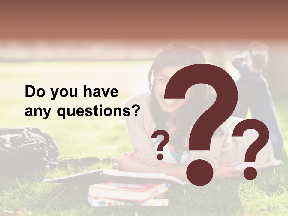 Caucasian Reading Cute PowerPoint Template