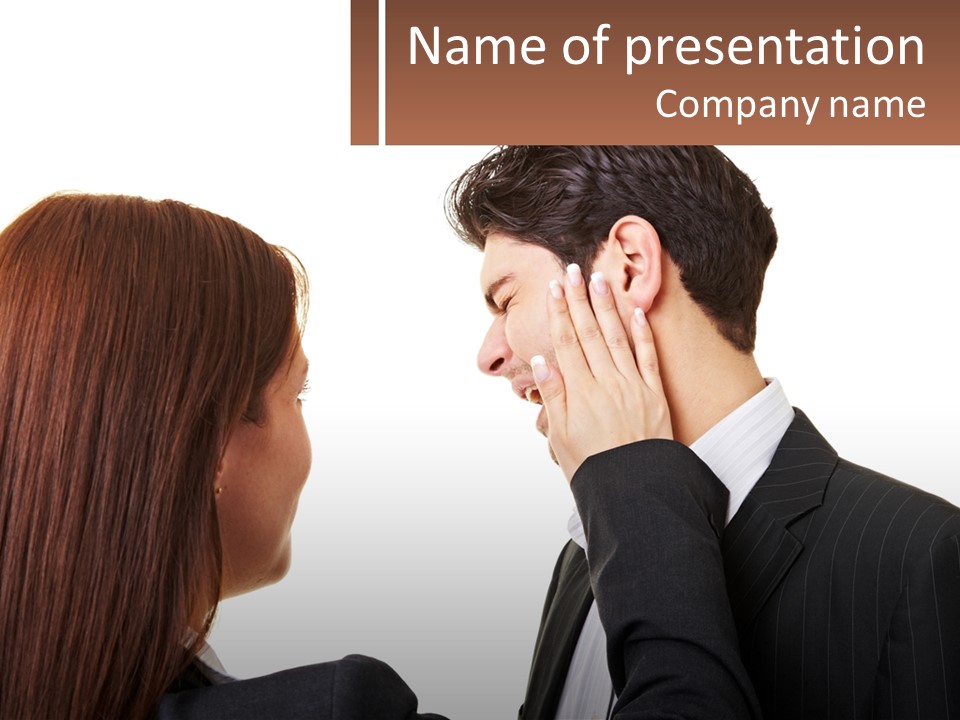 Young Caucasian Office PowerPoint Template