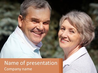 Greyhaired Male Couple PowerPoint Template