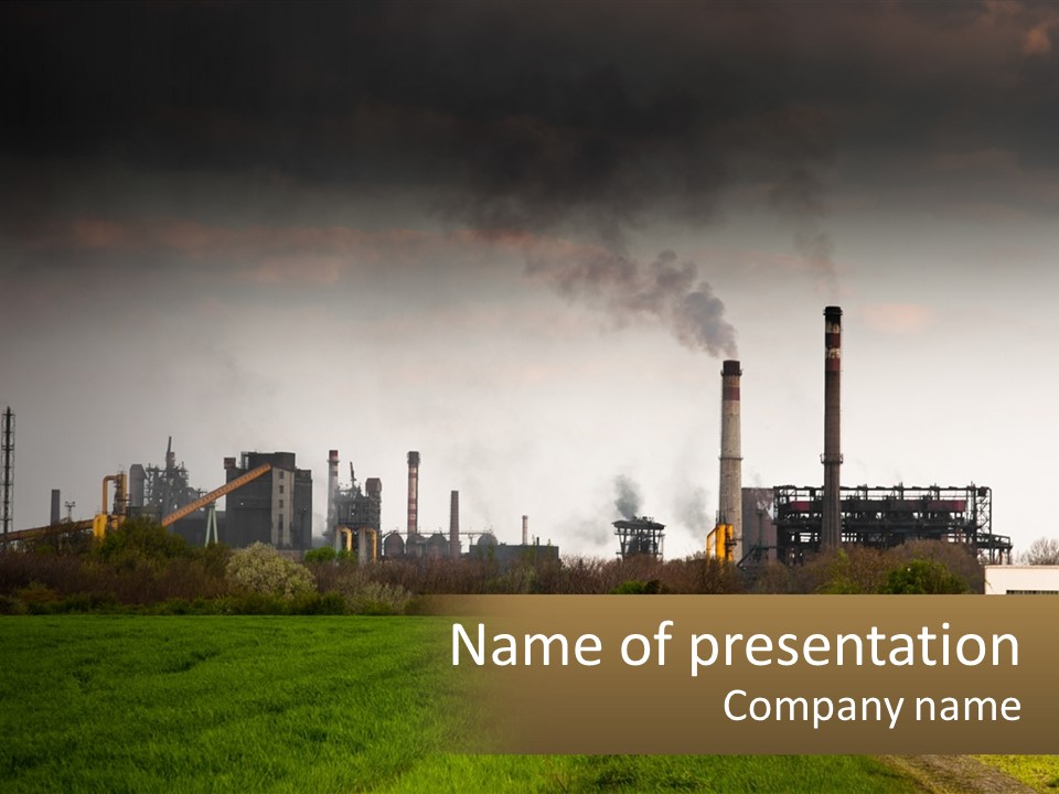 Danger Silhouette Industry PowerPoint Template