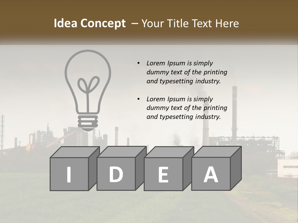 Danger Silhouette Industry PowerPoint Template