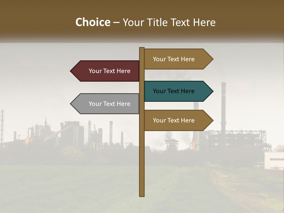 Danger Silhouette Industry PowerPoint Template
