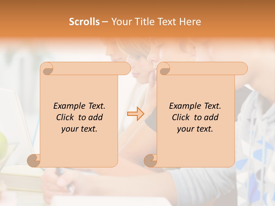 A Group Of People Sitting At A Table With A Laptop PowerPoint Template