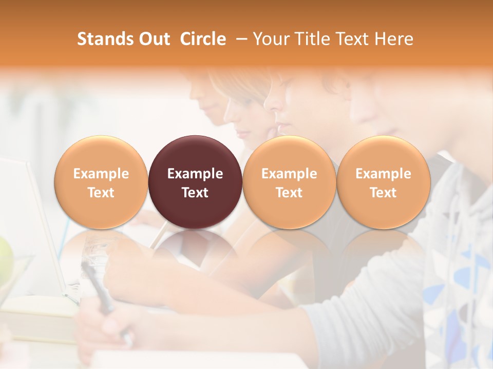 A Group Of People Sitting At A Table With A Laptop PowerPoint Template