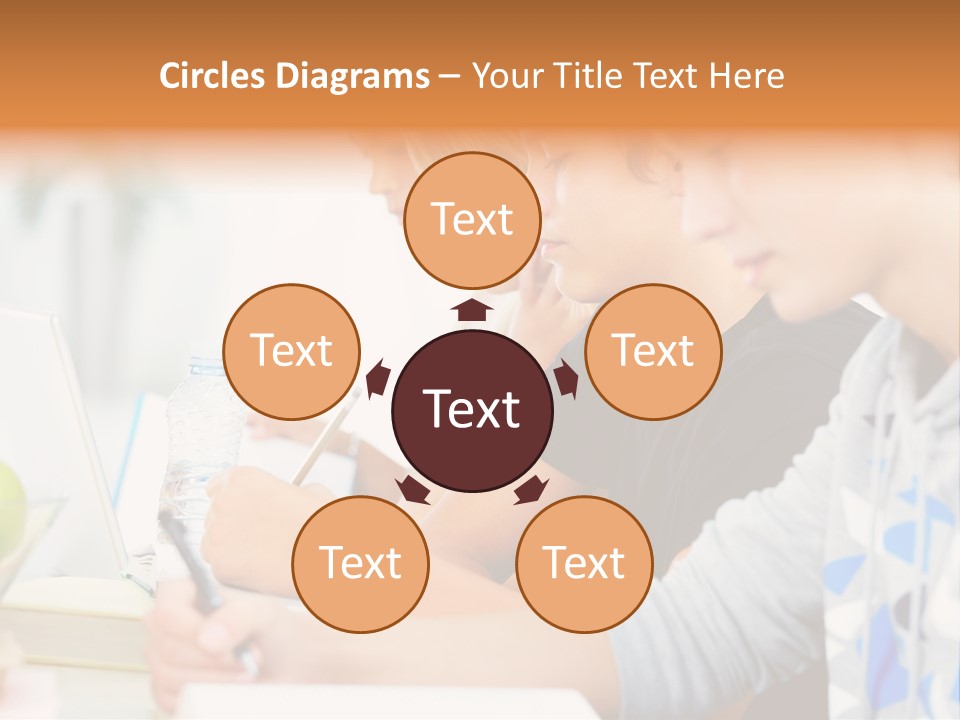 A Group Of People Sitting At A Table With A Laptop PowerPoint Template