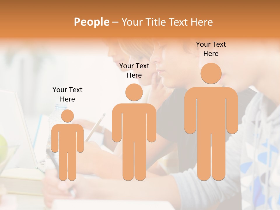 A Group Of People Sitting At A Table With A Laptop PowerPoint Template