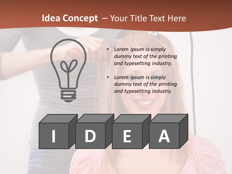 Hair Drying Cheerful PowerPoint Template