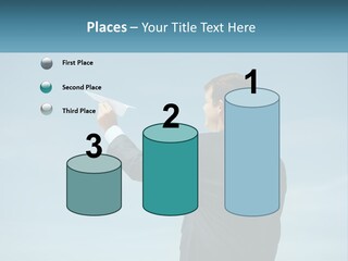 Stretching Businessman Fly PowerPoint Template