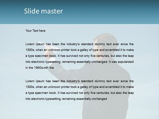 Stretching Businessman Fly PowerPoint Template