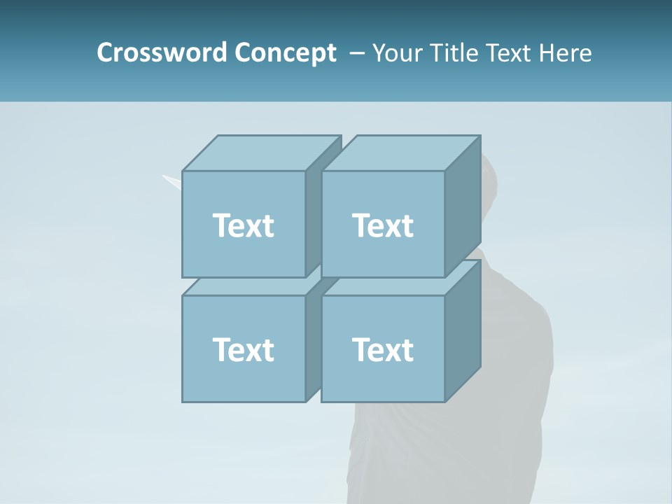 Stretching Businessman Fly PowerPoint Template