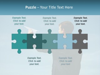 Stretching Businessman Fly PowerPoint Template