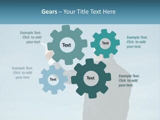 Stretching Businessman Fly PowerPoint Template