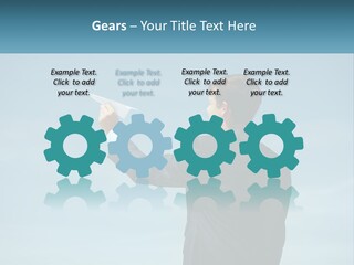 Stretching Businessman Fly PowerPoint Template