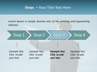 Stretching Businessman Fly PowerPoint Template