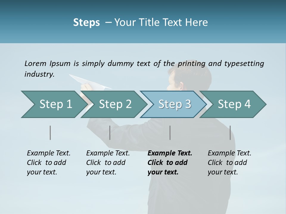 Stretching Businessman Fly PowerPoint Template