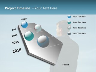 Stretching Businessman Fly PowerPoint Template