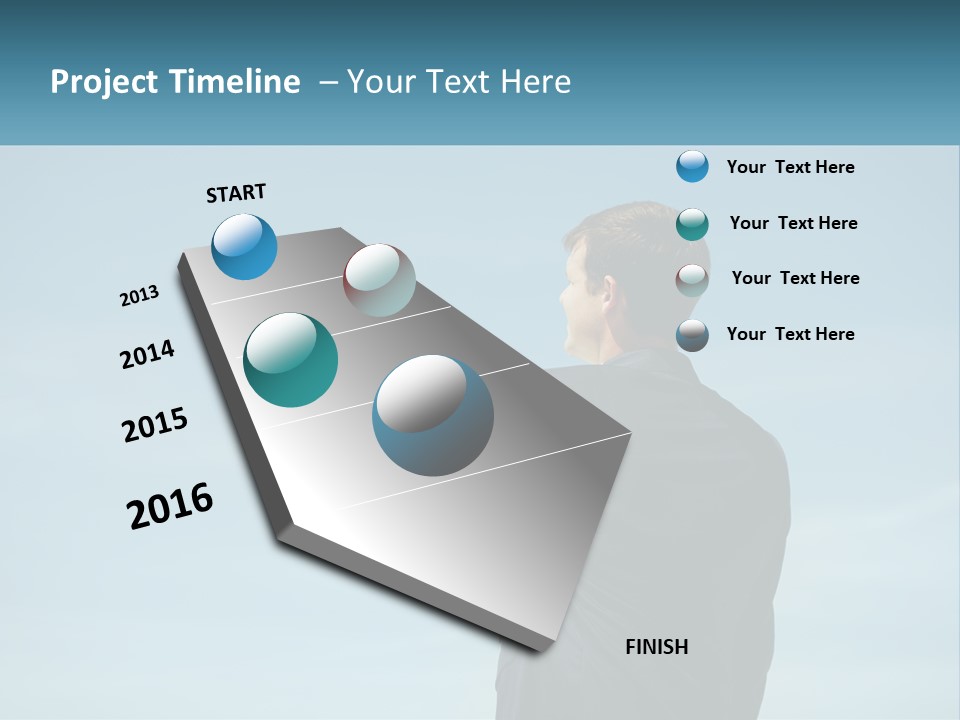 Stretching Businessman Fly PowerPoint Template