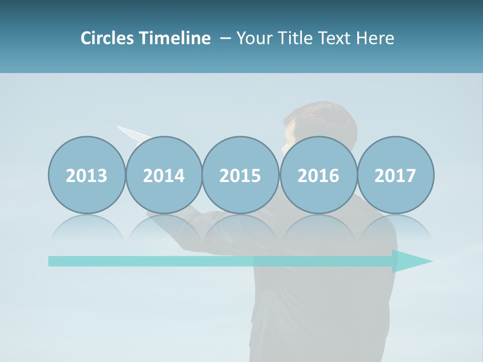 Stretching Businessman Fly PowerPoint Template