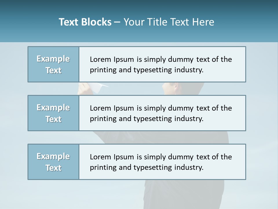 Stretching Businessman Fly PowerPoint Template