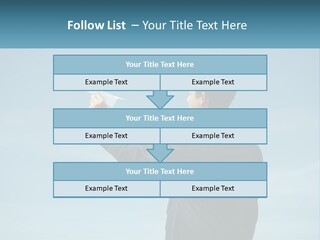 Stretching Businessman Fly PowerPoint Template