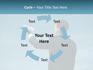 Stretching Businessman Fly PowerPoint Template