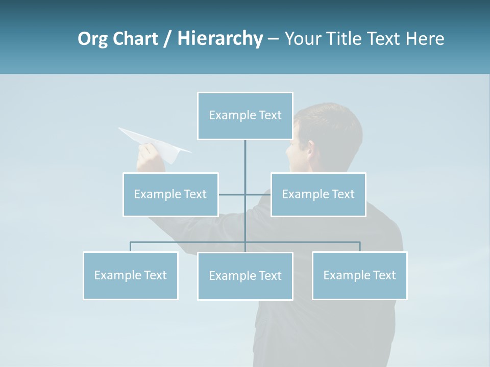 Stretching Businessman Fly PowerPoint Template