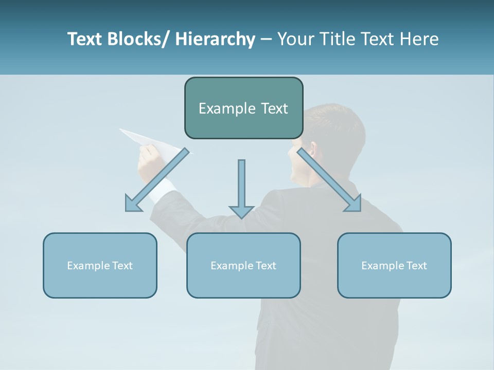 Stretching Businessman Fly PowerPoint Template
