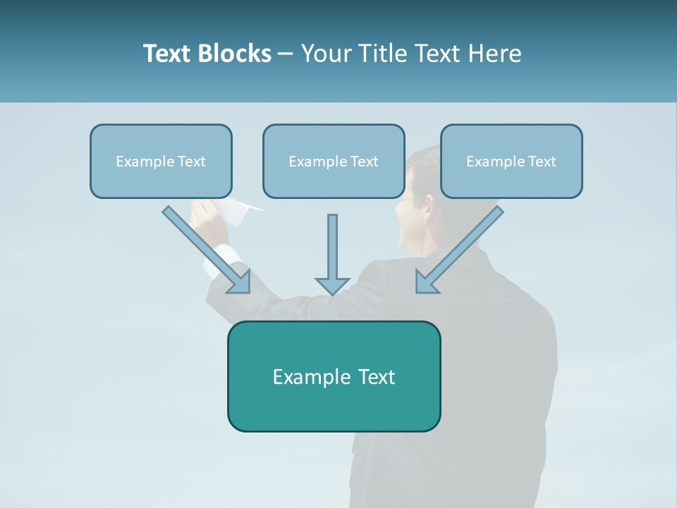 Stretching Businessman Fly PowerPoint Template