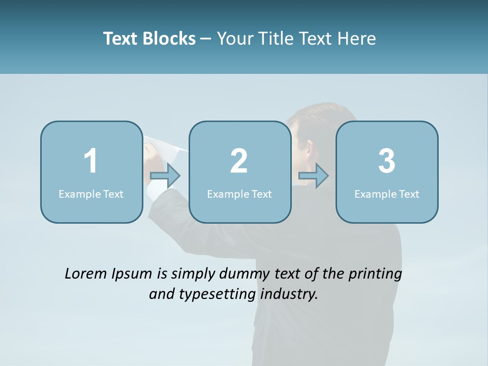 Stretching Businessman Fly PowerPoint Template