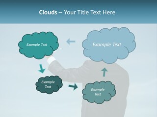 Stretching Businessman Fly PowerPoint Template