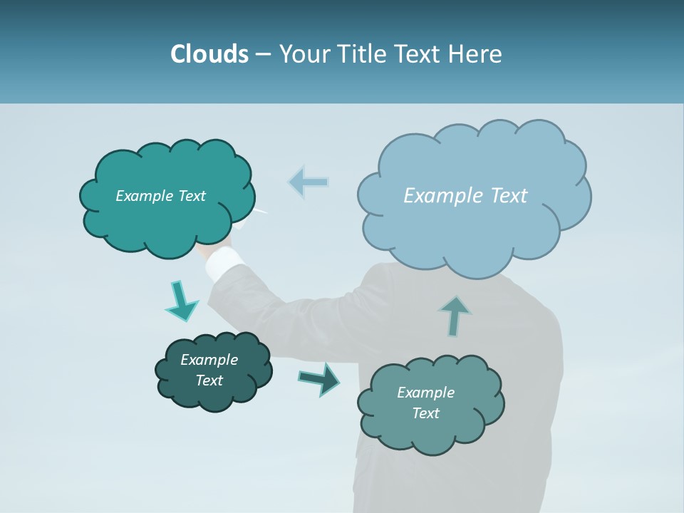 Stretching Businessman Fly PowerPoint Template