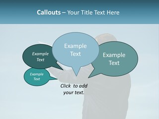 Stretching Businessman Fly PowerPoint Template