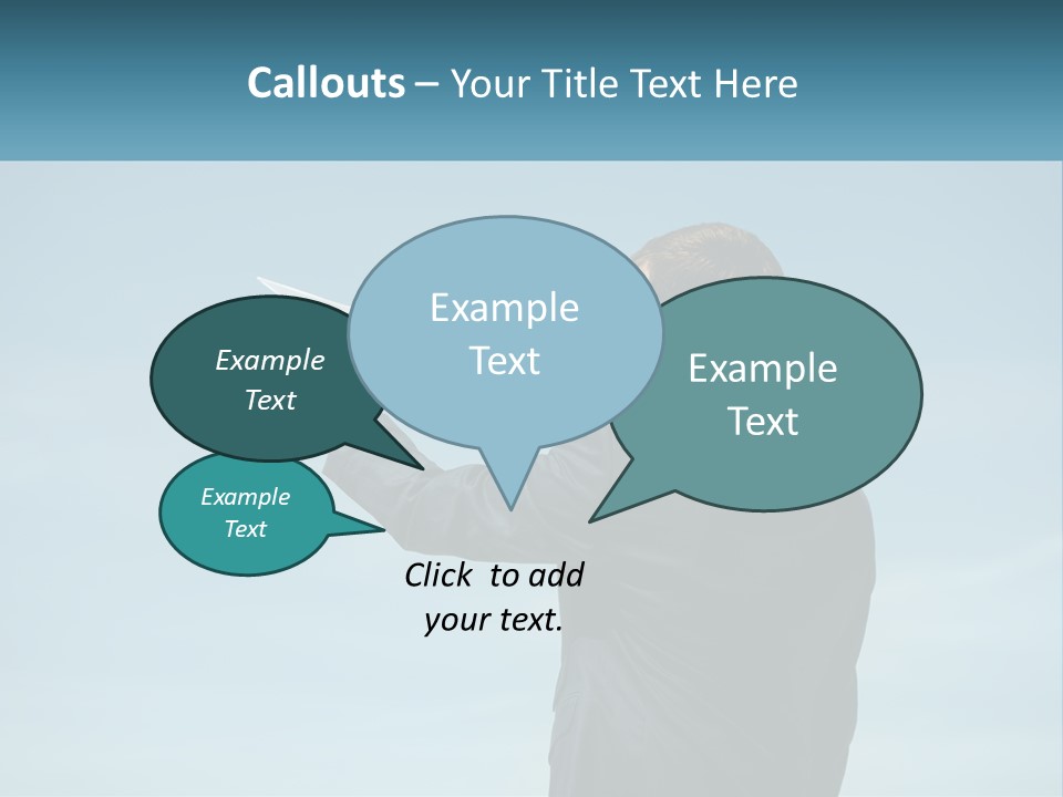 Stretching Businessman Fly PowerPoint Template