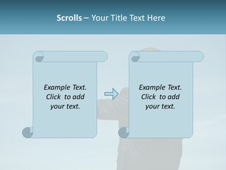 Stretching Businessman Fly PowerPoint Template
