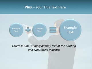 Stretching Businessman Fly PowerPoint Template