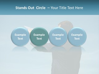 Stretching Businessman Fly PowerPoint Template