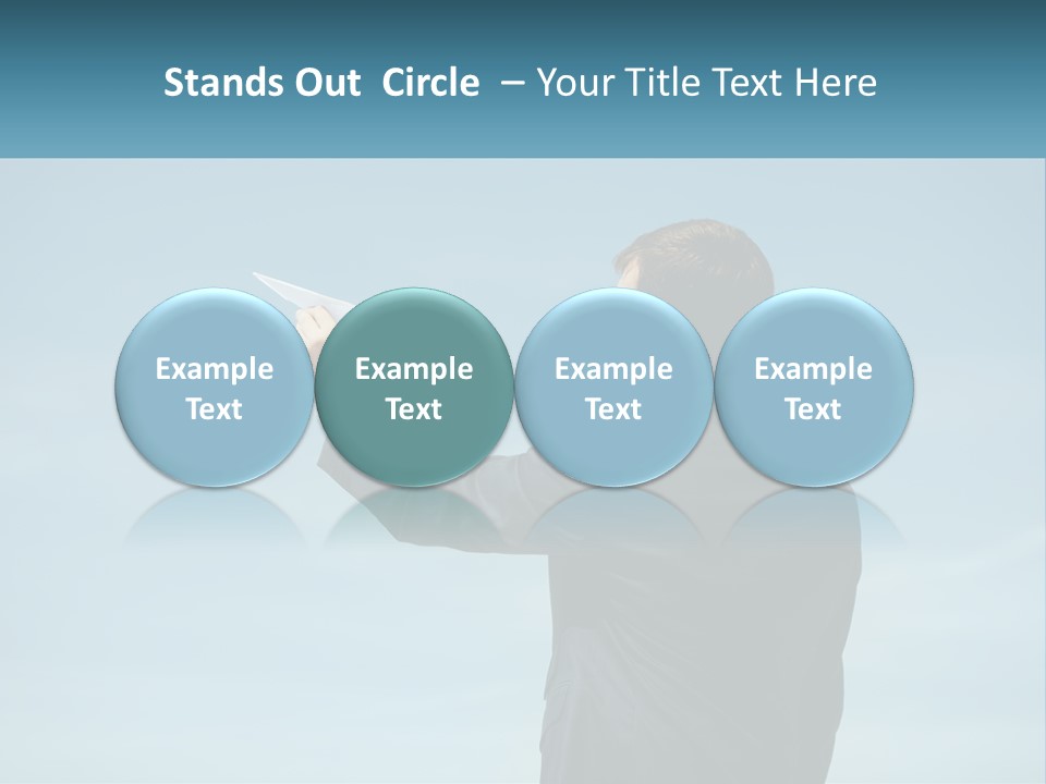 Stretching Businessman Fly PowerPoint Template