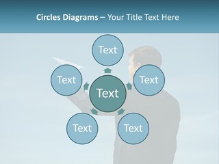 Stretching Businessman Fly PowerPoint Template