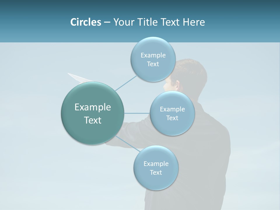 Stretching Businessman Fly PowerPoint Template