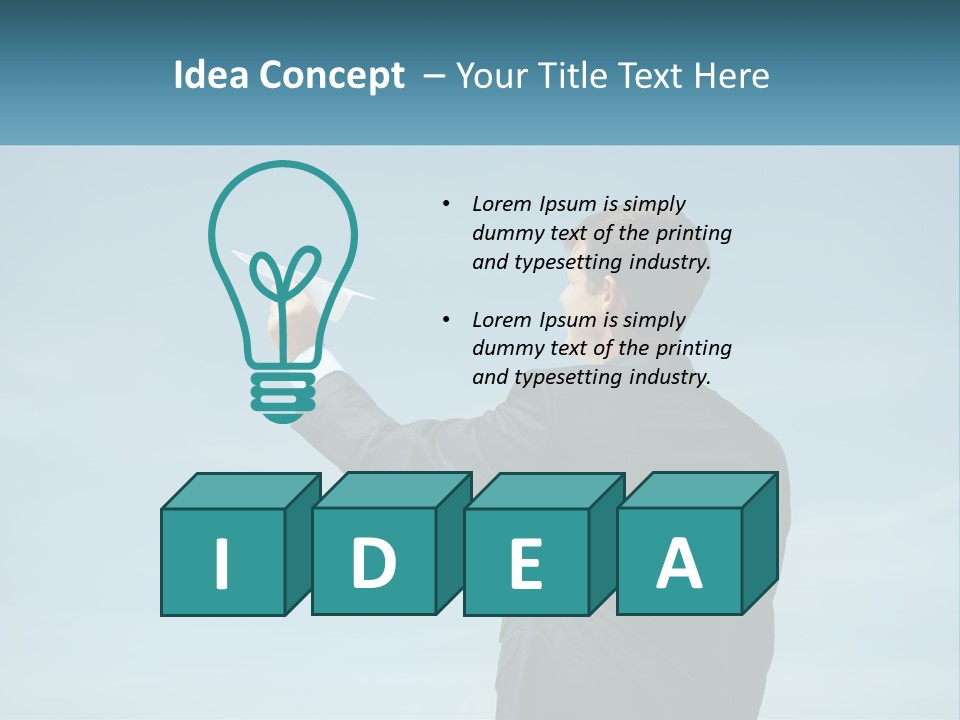 Stretching Businessman Fly PowerPoint Template